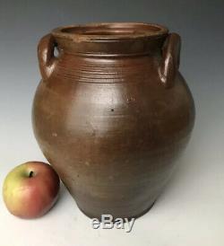 Antique Stoneware Frederick Carpenter 1G Ovoid Jar Crock, Charlestown MA c. 1820