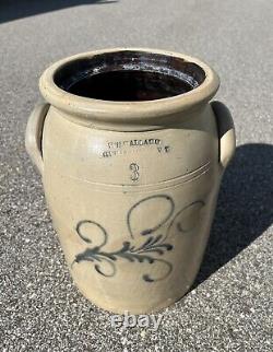 Antique Stoneware H. N. BALLARD BURLINGTON VT Crock Blue Print 13