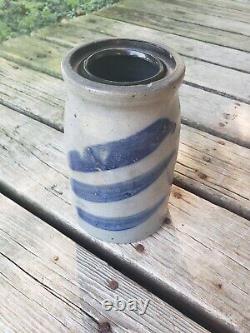 Antique Stoneware Jar Crock Striped