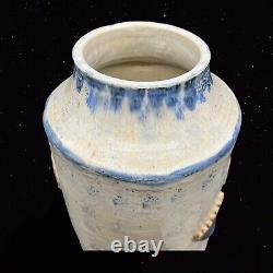 Antique Stoneware Large Cookie Jar 3D Vintage Studio Art Pottery 13T 8W