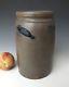 Antique Stoneware Mid-atlantic 8.75 Fruit Canning Jar Crock With Cobalt, Ca. 1870