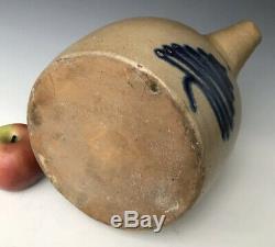 Antique Stoneware NY Batter Crock Jug Pail with Cobalt att Whites Utica, c1875