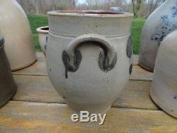 Antique Stoneware Ovoid Crock Aprox 1 Gal 1830's