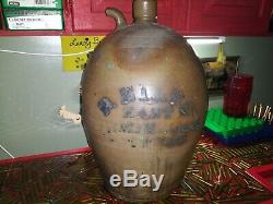Antique Stoneware P. Eiler 3 Gallon Birmingham PA. Jug Crock Scarce Rare 1870s