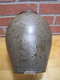 Antique Stoneware Pottery Ovoid Banded Crock Country Store Primitive Container