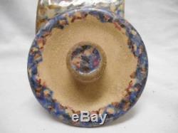 Antique Stoneware SPONGEWARE Butter Crock with LID Rainbow Sponge ware