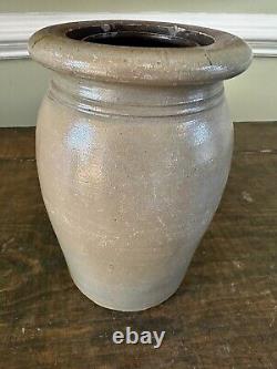 Antique Stoneware Salt glaze Crock Cobalt Stencil AP Donaghho Parkersburg, WVa