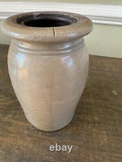 Antique Stoneware Salt glaze Crock Cobalt Stencil AP Donaghho Parkersburg, WVa