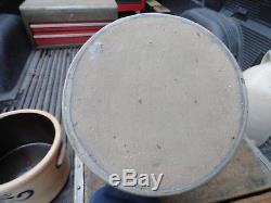 Antique Stoneware Stenciled Crock Jar Western Pa