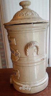 Antique Stoneware Water Filter Cooler CROWN FILTER CO. C. 1875