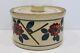 Antique Stoneware Yellowware Crock Canister Casserole Withlid Floral Spongeware