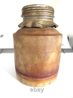 Antique Stoneware crock water cooler with ceramic liner