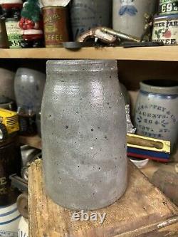 Antique Striper South Western Pa Stoneware Greensboro Decorated Crock Rare Size