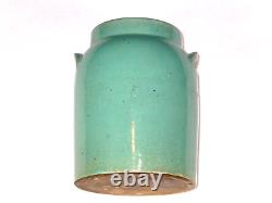 Antique Turquoise Teal Blue Stoneware Crock Jug Vintage Rare