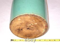Antique Turquoise Teal Blue Stoneware Crock Jug Vintage Rare