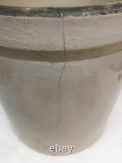 Antique UHL Pottery Co. 4 Gallon Stoneware Acorn Crock Huntingburg, Indiana