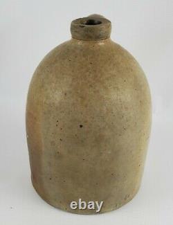 Antique Unmarked Salt Glazed Beehive Stoneware Whiskey Jug Crock, Large 11