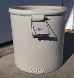 Antique Vintage 10 Gallon Red Wing Union Stoneware Crock with Bail Handles