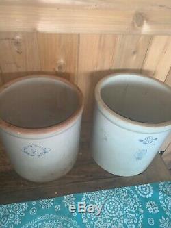 Antique / Vintage #2 RED WING CROCK 3 Gallon Union Stoneware 4 Inch Wing
