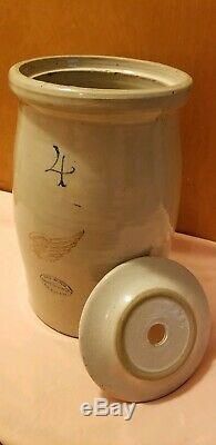 Antique Vintage 4 Gallon Red Wing Union Stoneware Butter Churn Age Early 1900