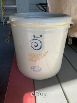 Antique Vintage 5 Gallon Red Wing Stoneware Crock with handles, Mint Condition