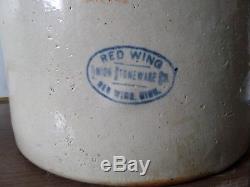 Antique Vintage 5 Gallon Red Wing Union Stoneware Crock, No Cracks
