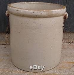 Antique Vintage 5 Gallon Red Wing Union Stoneware Crock with Bail Handles