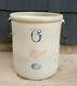 Antique Vintage 6 Gallon Red Wing Union Stoneware Crock With Bail Handles