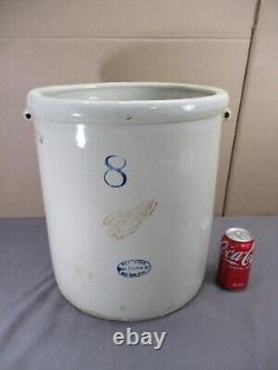 Antique Vintage 8 Gallon RED WING STAMP Union Stoneware Crock HEAVY