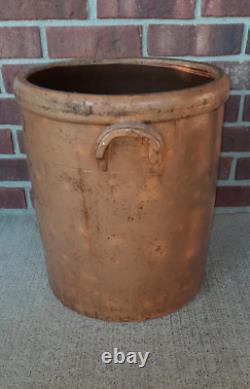Antique Vintage #8 Salt Glazed 15 Stoneware Crock Jug Jar with Handles