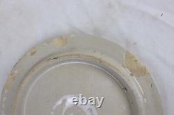 Antique Vintage Clear Glazed Stoneware Lidded Crock Jar 7.25 T x 8 D