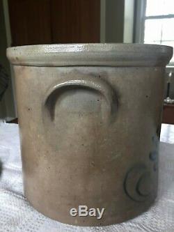 Antique / Vintage Haxstun & Co Fort Edward NY 2 Gallon Jug Stoneware Crock Blue