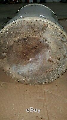 Antique Vintage Large Round 10 Gallon Stoneware Pottery Crock