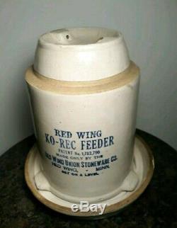 Antique/Vintage Red Wing KO-REC Feeder Waterer Chicken Poultry Stoneware Crock