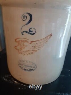 Antique Vintage Red Wing Union Stoneware Co. 2 Gallon Crock Container