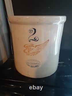 Antique Vintage Red Wing Union Stoneware Co. 2 Gallon Crock Container