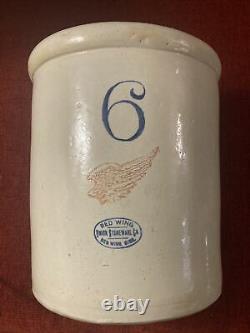 Antique Vintage Red Wing Union Stoneware Co. 6 Gallon Crock Container