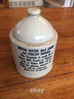 Antique Vintage Stoneware Westko Chicken Waterer Feeder