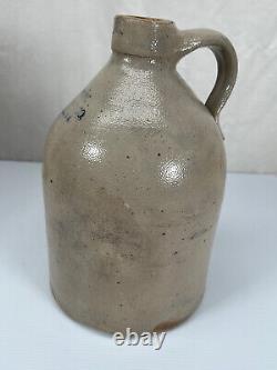 Antique Vintage crock jug handled NEW YORK STONE WARE CO Fort Edward NY Nice
