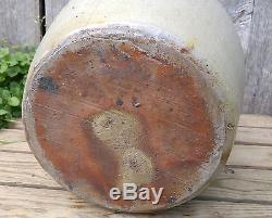Antique Vtg Primitive 4 Gallon Bachelder Ovoid Salt Glaze Stoneware Crock