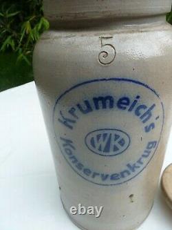 Antique WESTERWALD Salt-Glazed Blue & White Stoneware butter churn