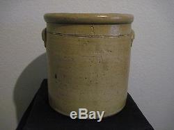 Antique W B Lowry 3 Gallon Decorated Stoneware Crock