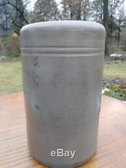 Antique West Virginia Stovepipe Stoneware Merchant Crock