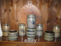 Antique Western Pa Stoneware Crock / Blue Decorated