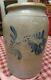 Antique Western Pennsylvania Stoneware 2 Gallon Crock With Trailing Flower