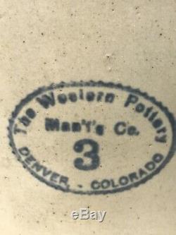 Antique Western Pottery Co Of Denver Stoneware Crock Jug RARE Original Spout