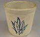 Antique Western Stoneware 2 Gallon Double Stamp Leaf Design Crock