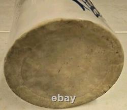 Antique Western Stoneware 2 Gallon Double Stamp Leaf Design Crock