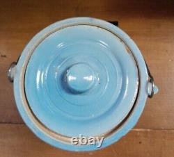 Antique Western Stoneware 3 lb. Butter Crock with Lid and Handle