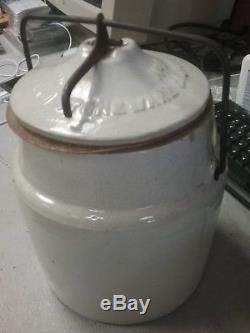Antique Western Stoneware Co. Monmouth Illinois Crock with Lid & Weir Seal